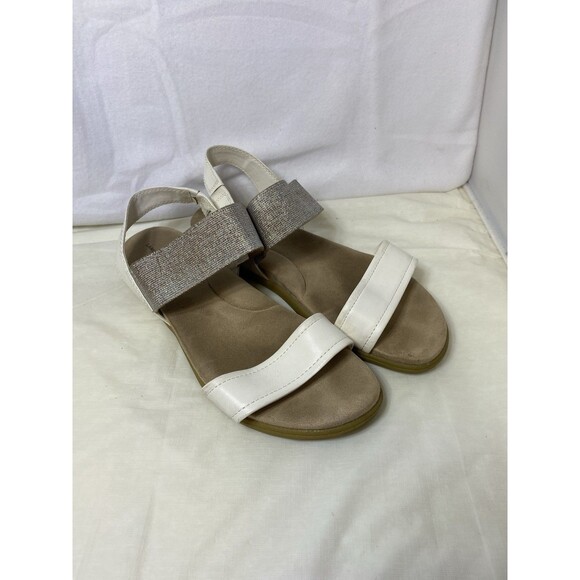 Lands End Women's  white silver Comfort Sandals Size 11 Wide - Picture 1 of 7